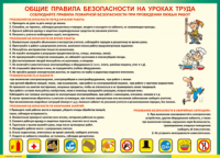 Таблица Общие правила безопасности на уроках труда 1000*1400 винил	  - «globural.ru» - Калуга