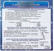 Стенд "Действия с десятичными дробями" - «globural.ru» - Калуга