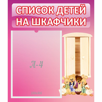 Стенд "Список детей на шкафчики" - «globural.ru» - Калуга
