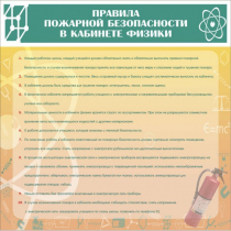 Стенд "Правила пожарной безопасности в кабинете физики" - «globural.ru» - Калуга