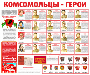 Тематический стенд "Комсомольцы-герои" - «globural.ru» - Калуга